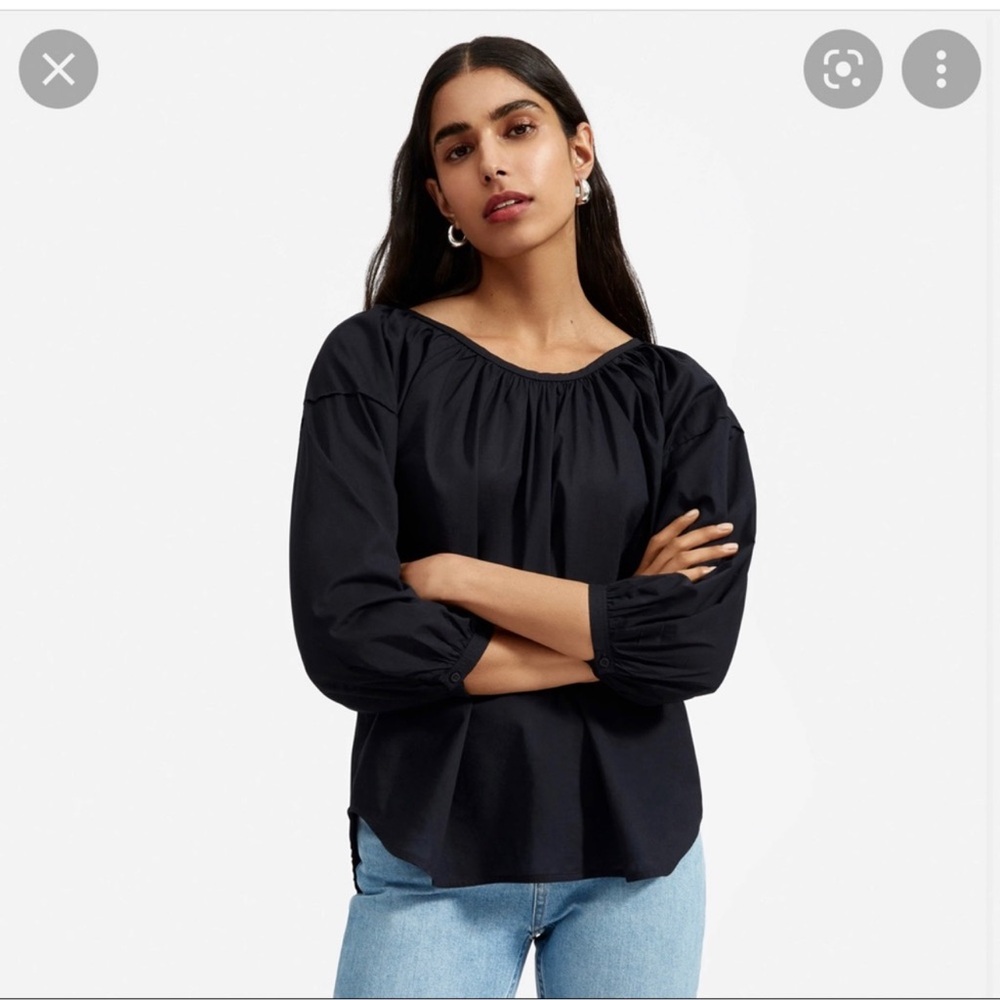 Everlane The Ruched Air Puff Sleeve Blouse